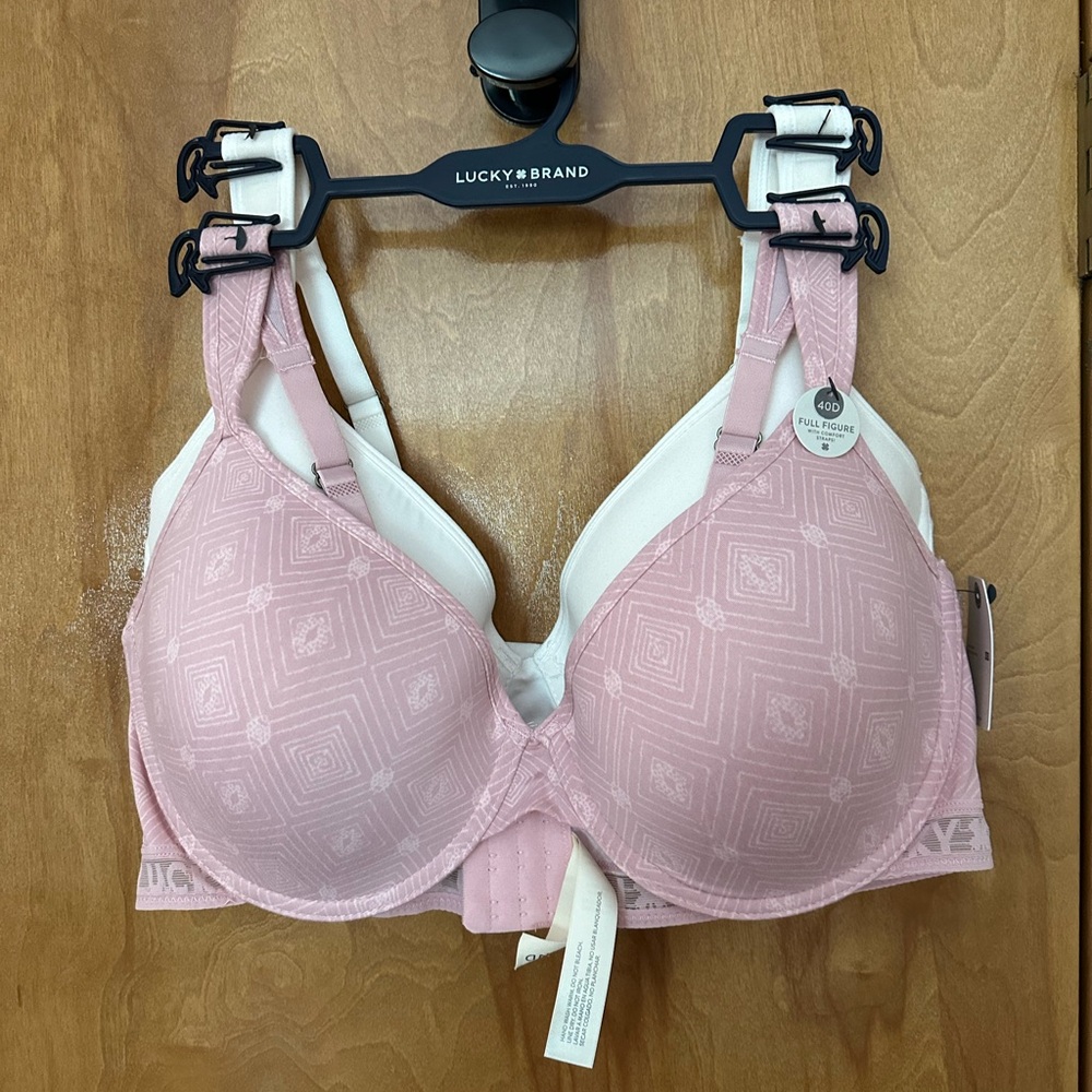 40D Lucky Brand 2 pack full figure padded smooth underwire bras